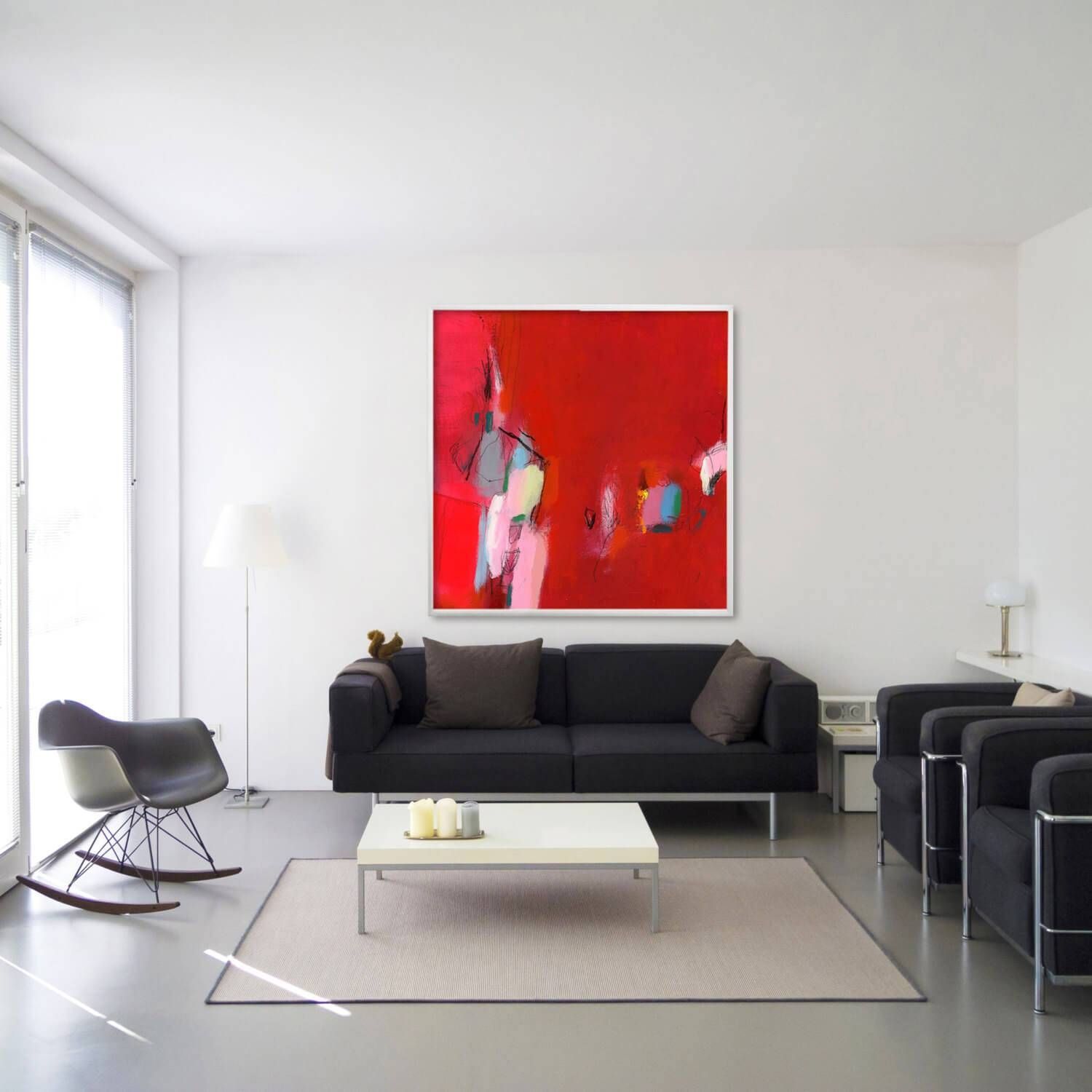 Huge Abstract Giclee Print From Abstract Original Red Painting With Newest Wall Art For Living Room (Gallery 17 of 20)