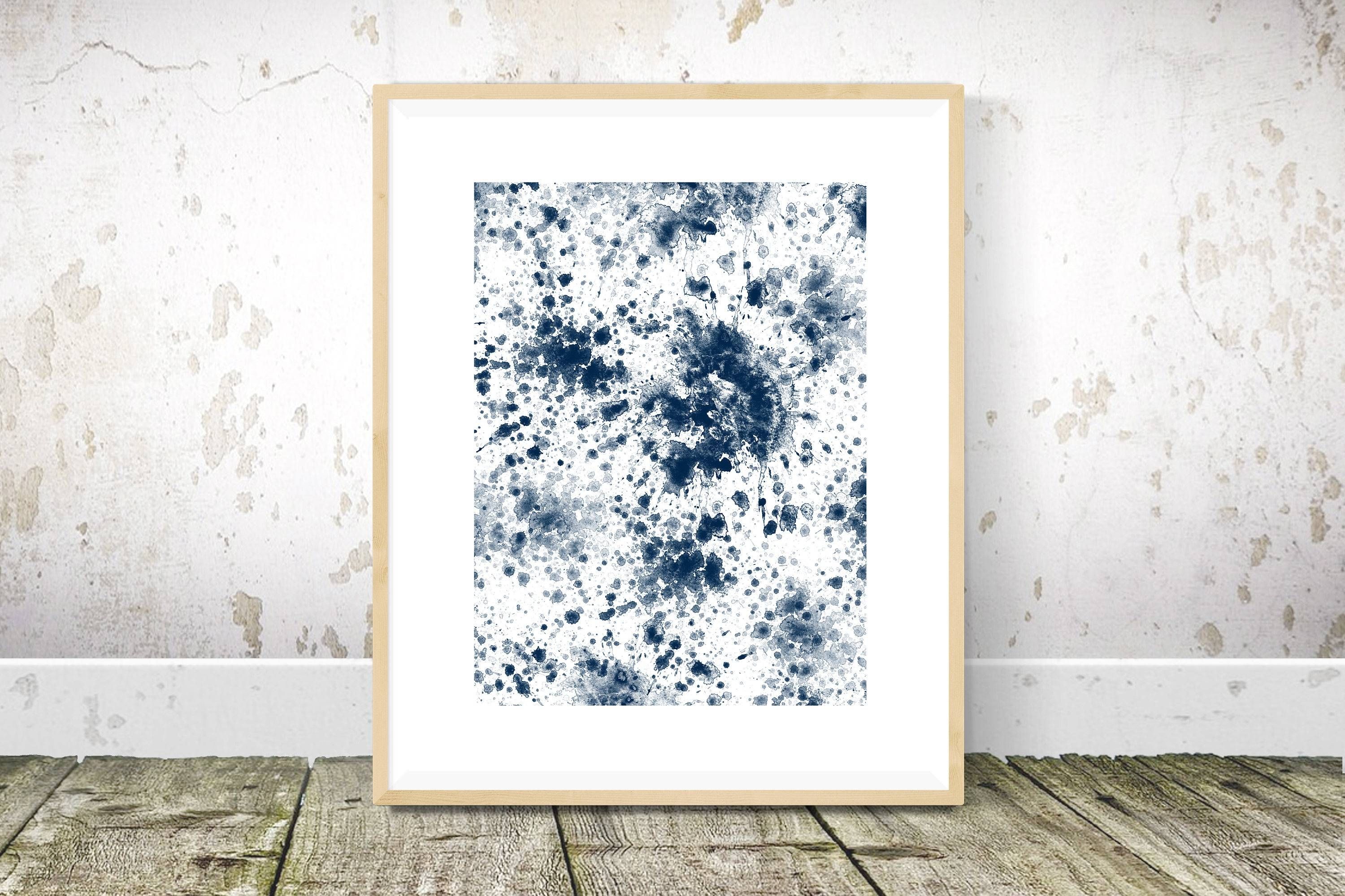 Ink Print Navy Blue Wall Art Navy Blue Wall Decor Navy Blue Pertaining To Most Popular Navy Blue Wall Art (View 13 of 20)