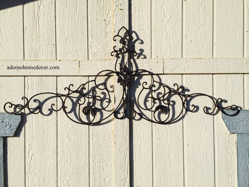Large Tuscan Wrought Iron Metal Wall Decor Rustic Antique Garden Intended For Most Recently Released Wrought Iron Garden Wall Art (View 6 of 25)