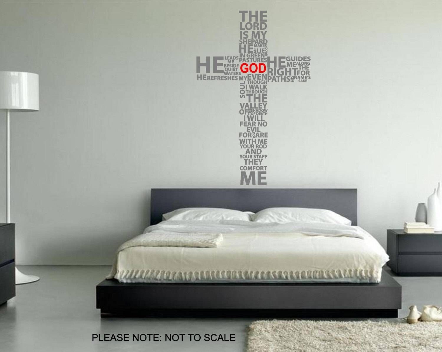 Large Typography Christian Cross Pray Wall Decal Wall In Most Recently Released Large Christian Wall Art (View 15 of 25)