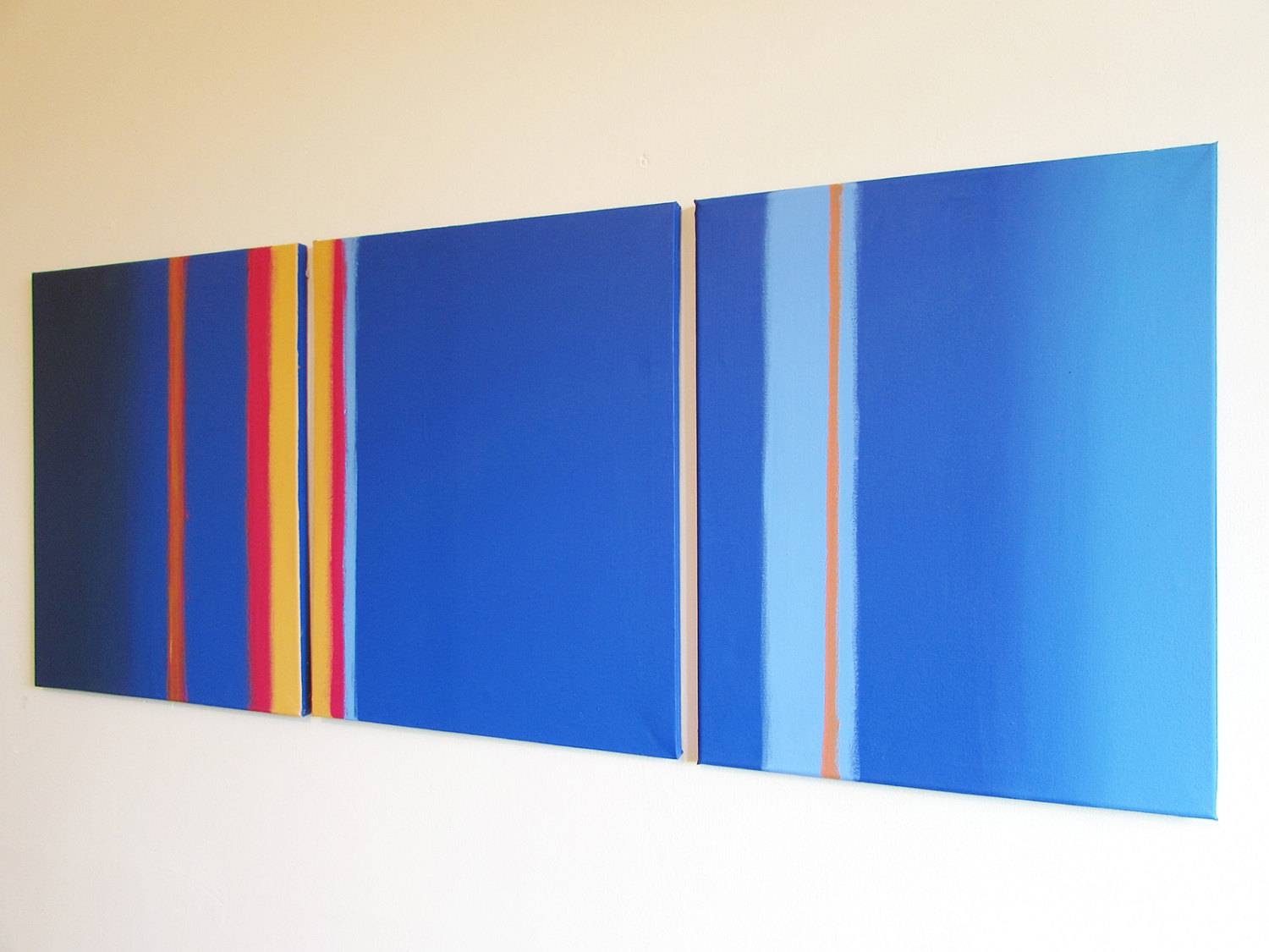 Large Wall Art Abstract Painting Triptych Hanging Acrylic pertaining to Best and Newest Large Triptych Wall Art