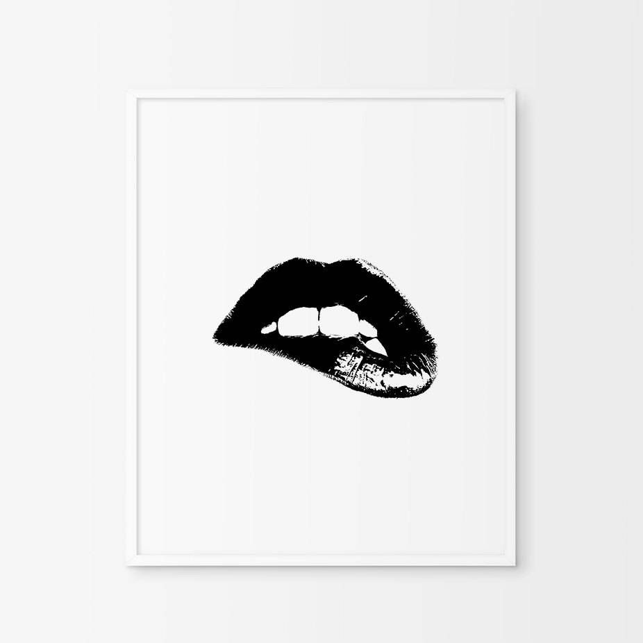 Lips Printlips Wall Art Fashion Decor Large Wall Art Large Inside Most Popular Extra Large Wall Art Prints (View 17 of 20)