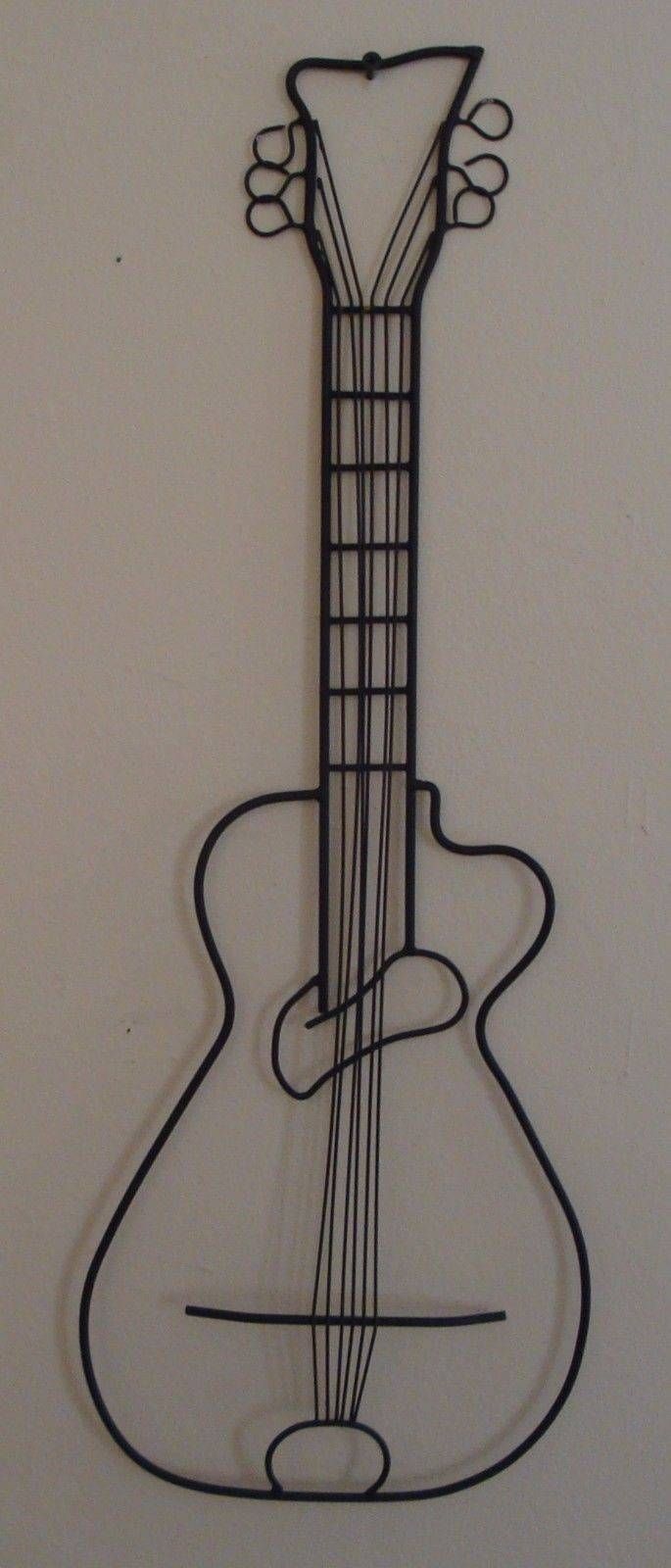 Lot Of Mid Century 1960's Metal Musical Instrument Wall Art Within Most Popular Guitar Metal Wall Art (Gallery 9 of 30)