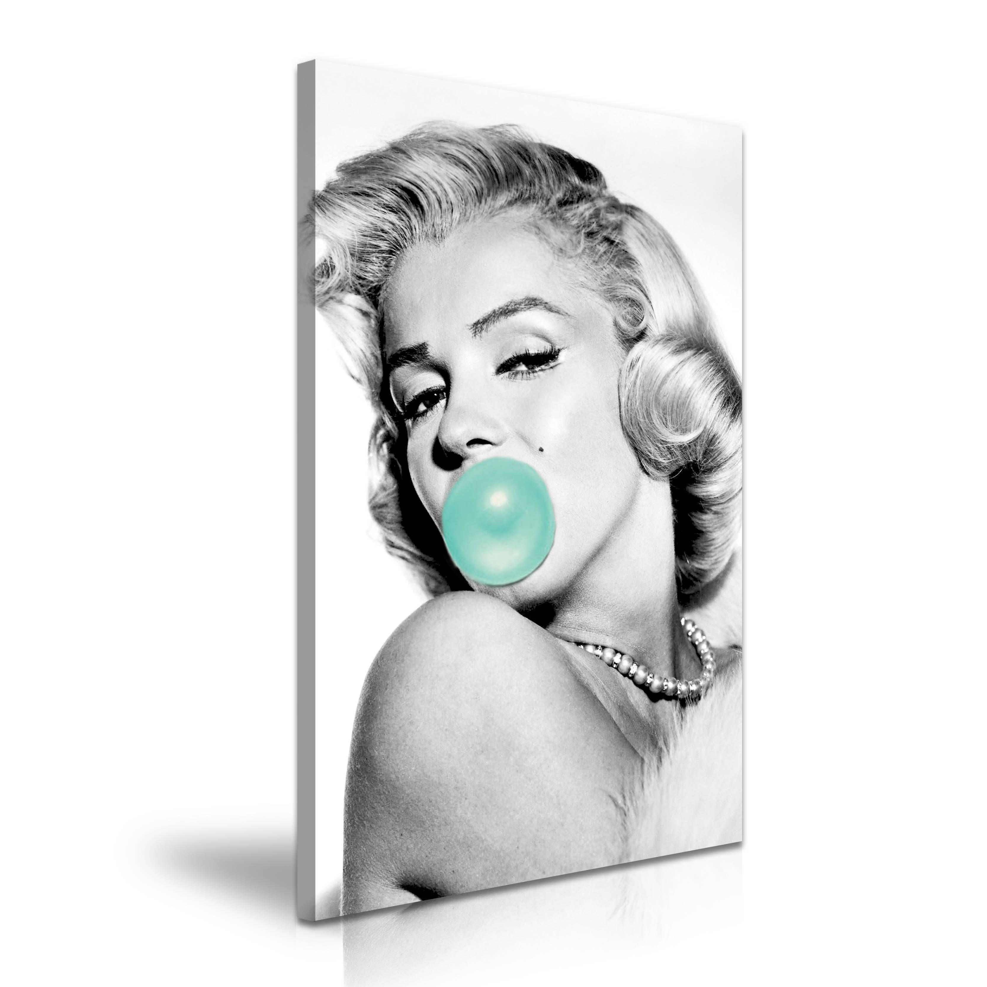 Marilyn Monroe Blowing Bubblegum Canvas New Modern Wall Art Deco 9 For Most Recently Released Marilyn Monroe Black And White Wall Art (View 8 of 15)