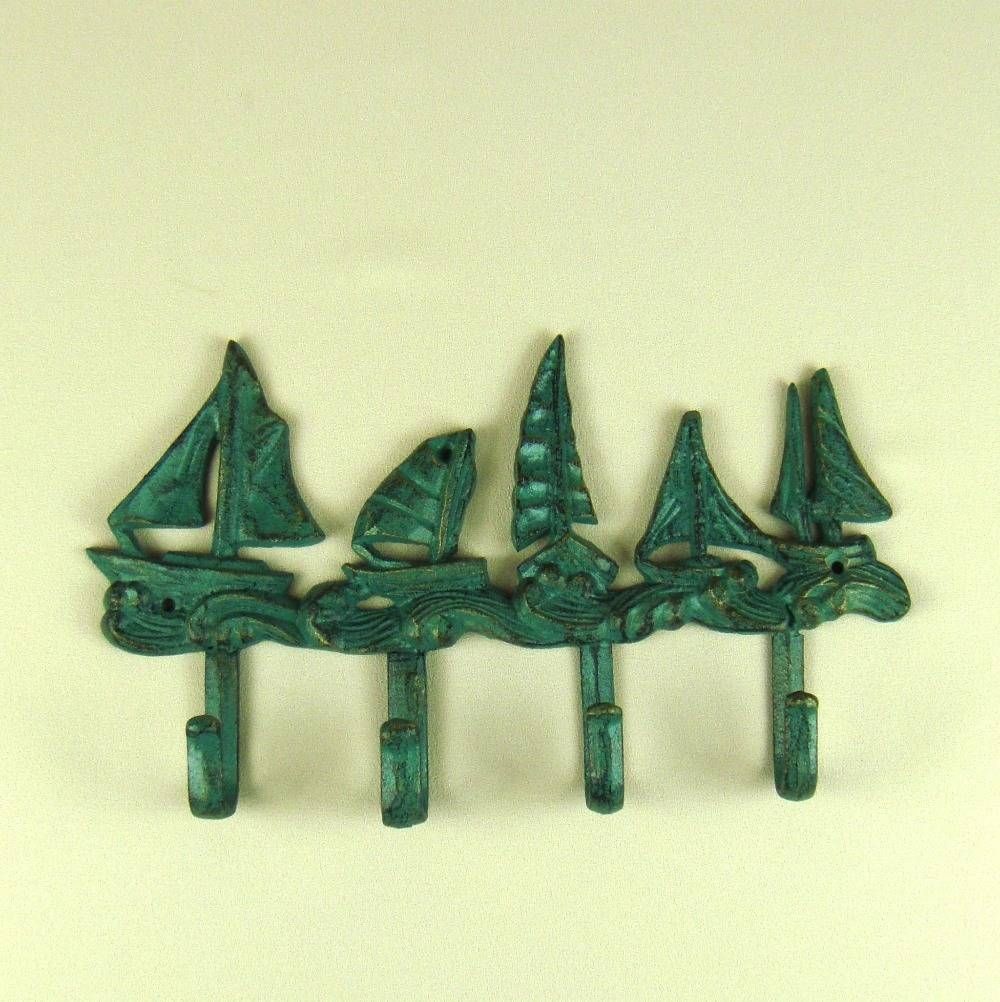 Mediterranean Style Foundry Iron Sailing Boat Coat Hook Decorative Within Most Popular Wall Art Coat Hooks (View 11 of 20)