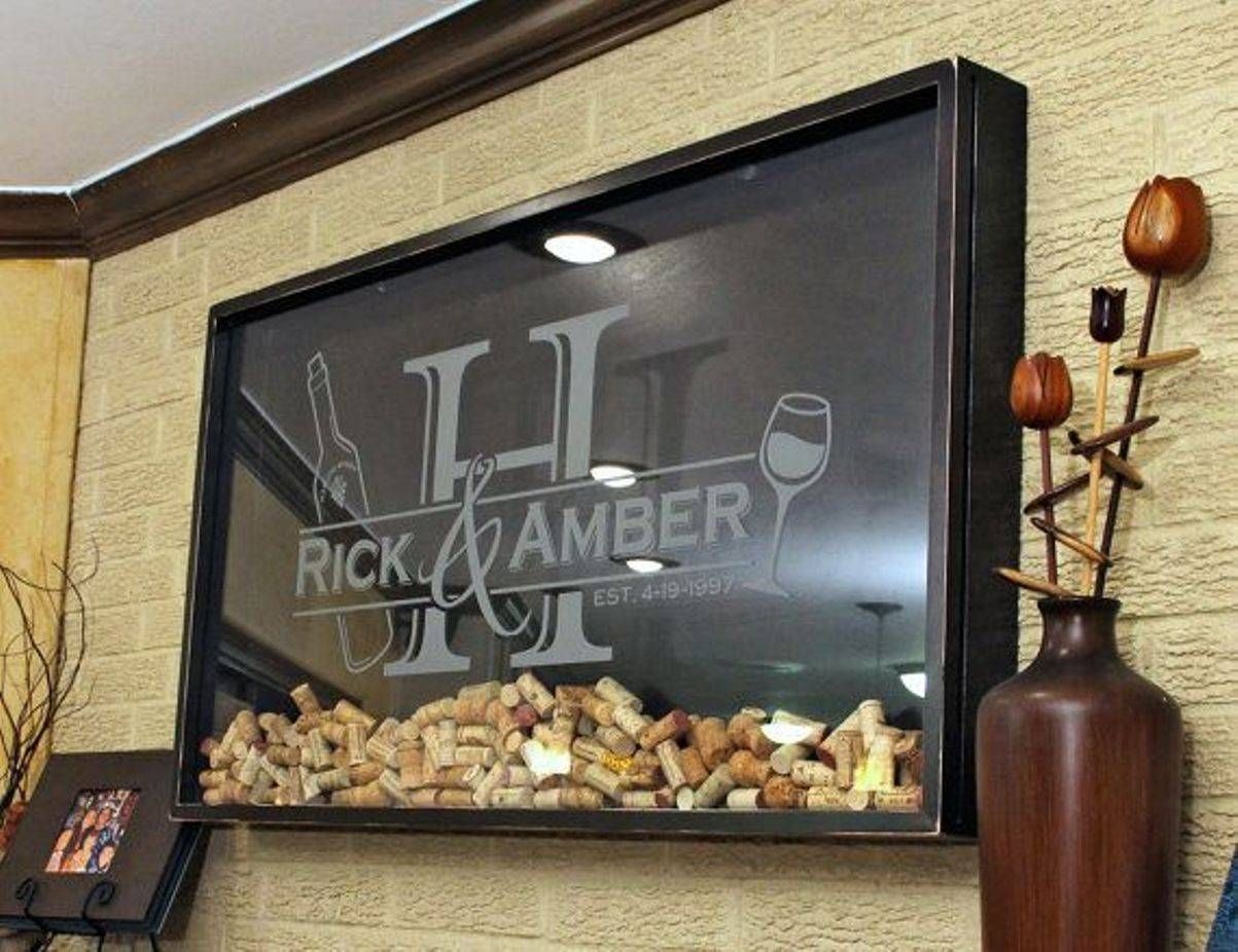 Metal Monogram Letter Shaped Initial Wine Cork Holder Wall Art In Recent Wine Metal Wall Art (View 14 of 20)