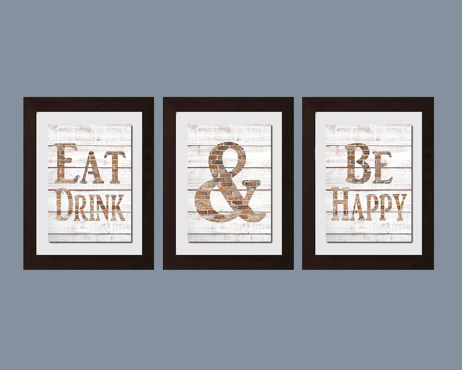 Modern Kitchen Wall Art Shabby Chic Wall Art Eat And Drink For Latest Kitchen Wall Art (Gallery 1 of 25)