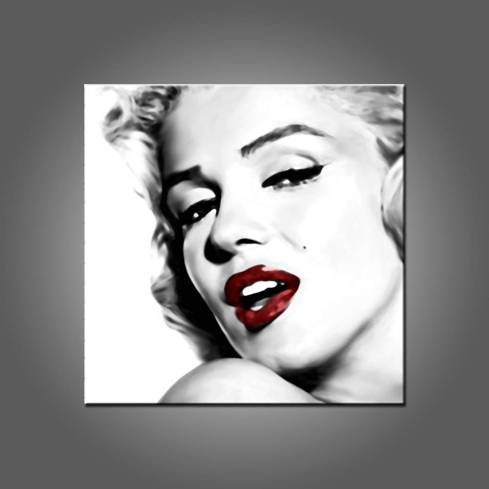 Most Popular Super Star Marilyn Monroe Oil Painting For Living Within Most Recently Released Marilyn Monroe Black And White Wall Art (View 4 of 15)