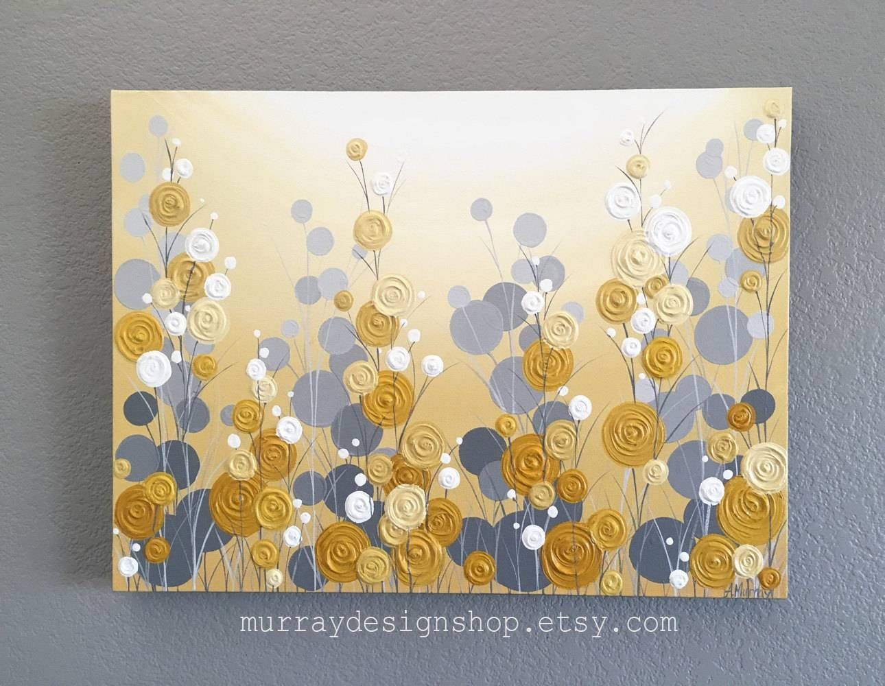 Mustard Yellow And Grey Wall Art Textured Painting Abstract Inside 2018 Yellow Grey Wall Art (View 8 of 15)