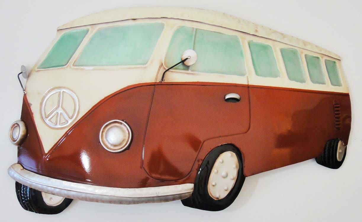 New – Contemporary Metal Wall Art Sculpture – Red Vw Campervan Inside 2017 Campervan Metal Wall Art (View 2 of 20)