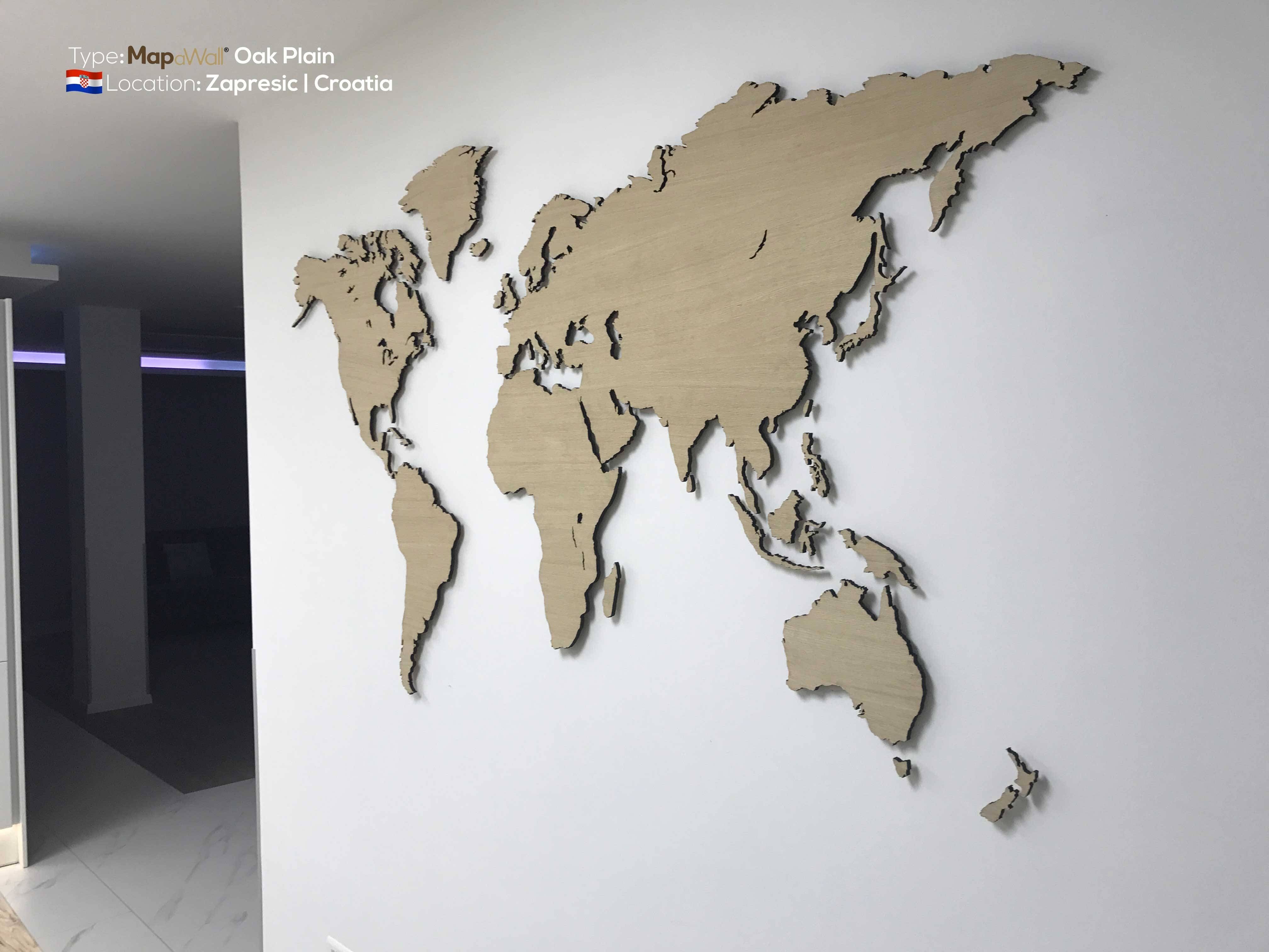 Oak Plain World Map – Mapawall With Most Recent Wooden World Map Wall Art (View 6 of 20)