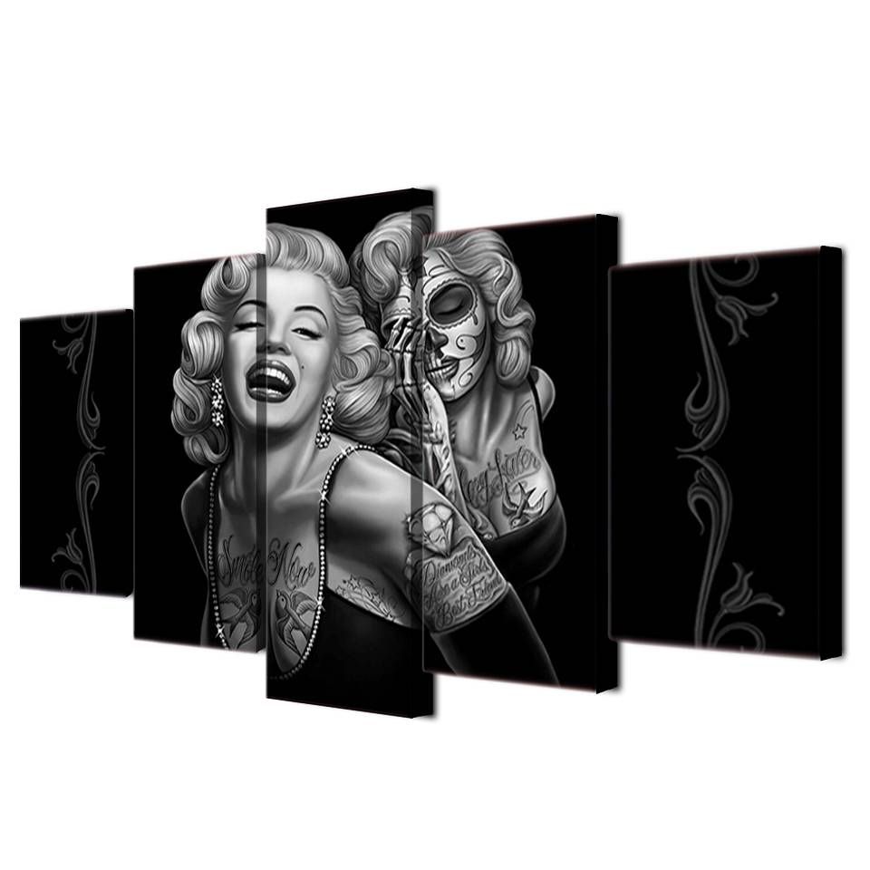 Online Shop Home Decor 5 Pcs Canvas Art Posters Prints Marilyn In Most Recently Released Marilyn Monroe Framed Wall Art (Gallery 22 of 22)