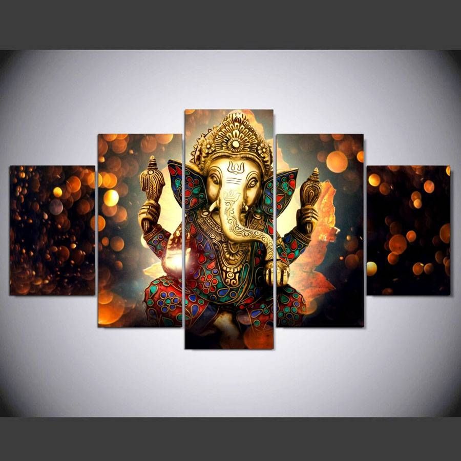 Online Shop Wall Art Canvas Painting Elephant God Style Pictures In Latest Ganesh Wall Art (View 5 of 20)