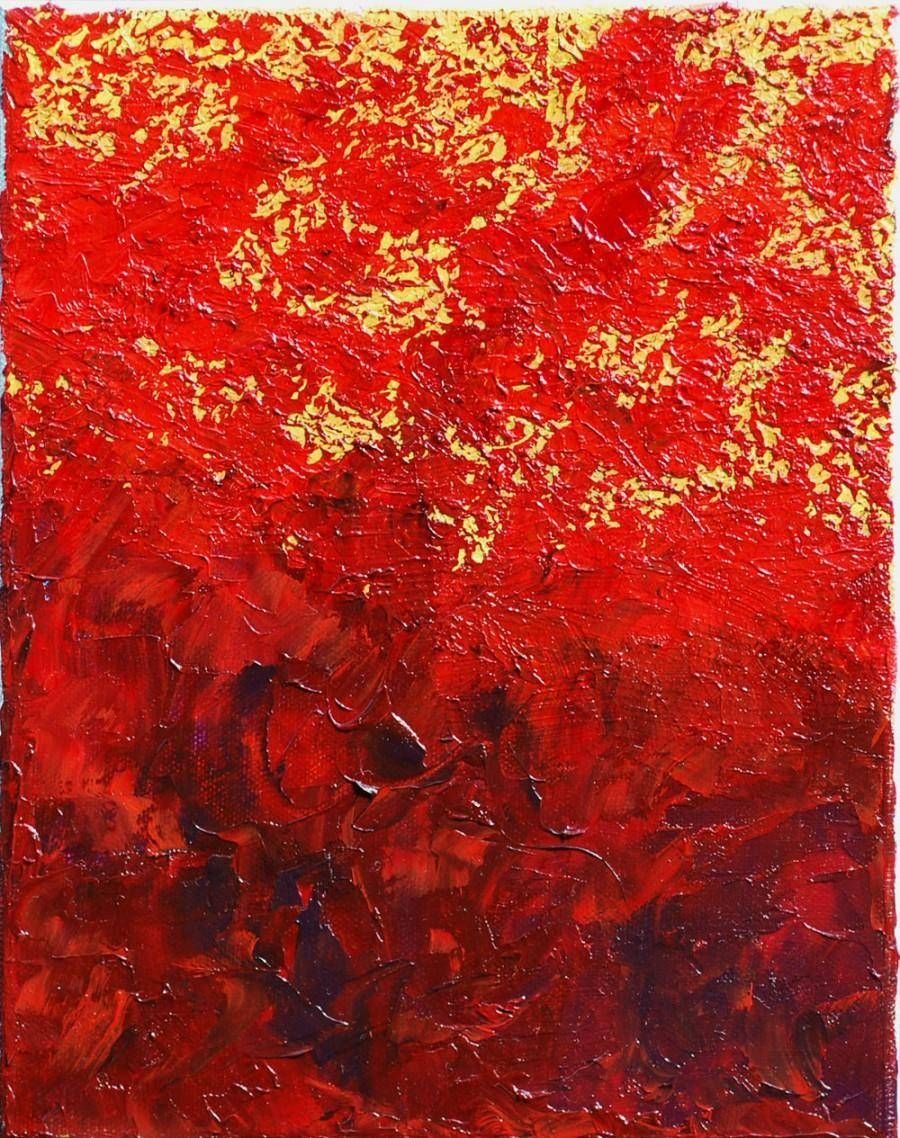 Original 8 X 10 Canvas Art, Abstract Red And Yellow Modern Art With Regard To Best And Newest Red And Yellow Wall Art (View 11 of 20)