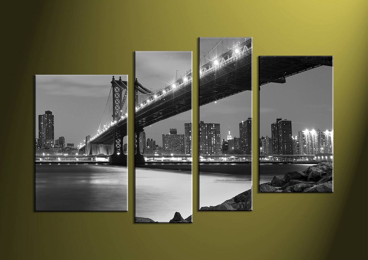 Outstanding Blossoming In The Moonlight' 4 Piece Wall Art Canvas Pertaining To Recent 4 Piece Wall Art Sets (View 16 of 20)