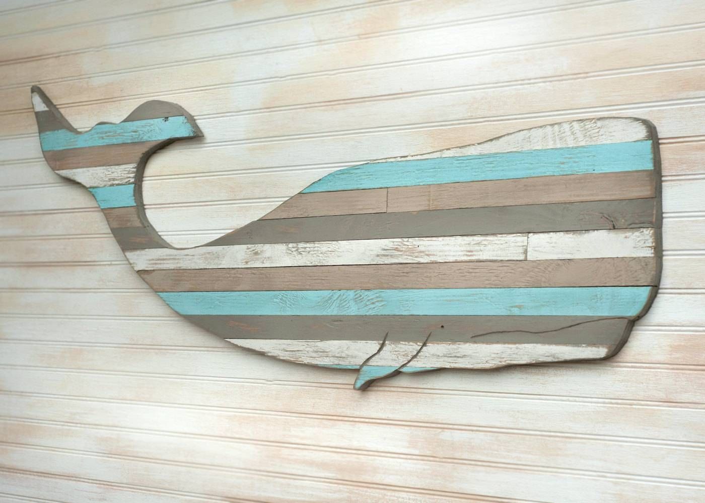 Pallet Whale Wooden Whale Art Beach House Decor Nautical Decor Intended For Most Recently Released Beach Cottage Wall Art (Gallery 9 of 25)