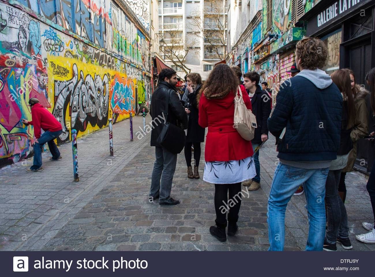 Paris, France., Tourists Visiting At French Wall Art, Street Scene Inside Newest Street Scene Wall Art (Gallery 19 of 25)