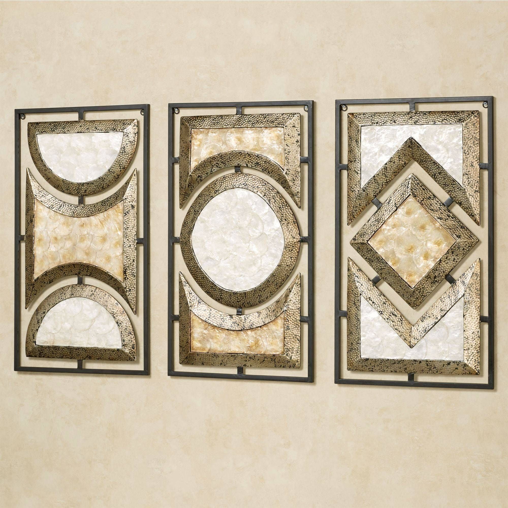 Pasquale Capiz Shell Metal Wall Art Set Throughout Current Metal Wall Art (View 3 of 30)