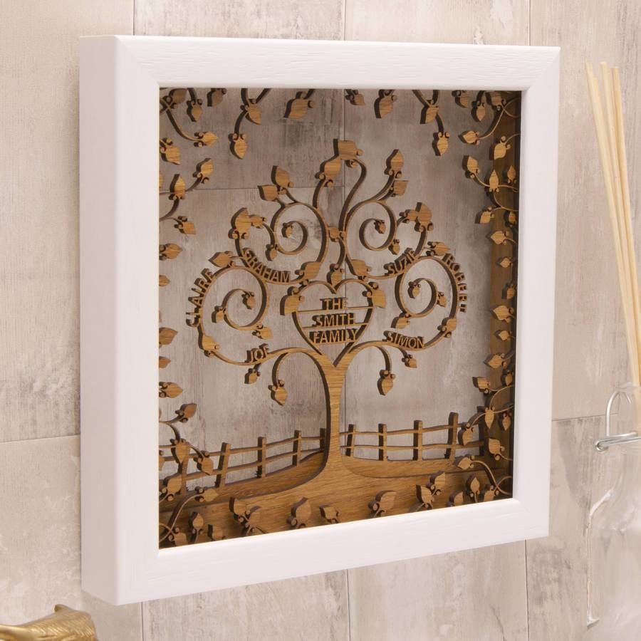 Personalised Wooden 3d Heart Family Tree Wall Arturban Twist For Most Popular 3d Tree Wall Art (View 2 of 15)