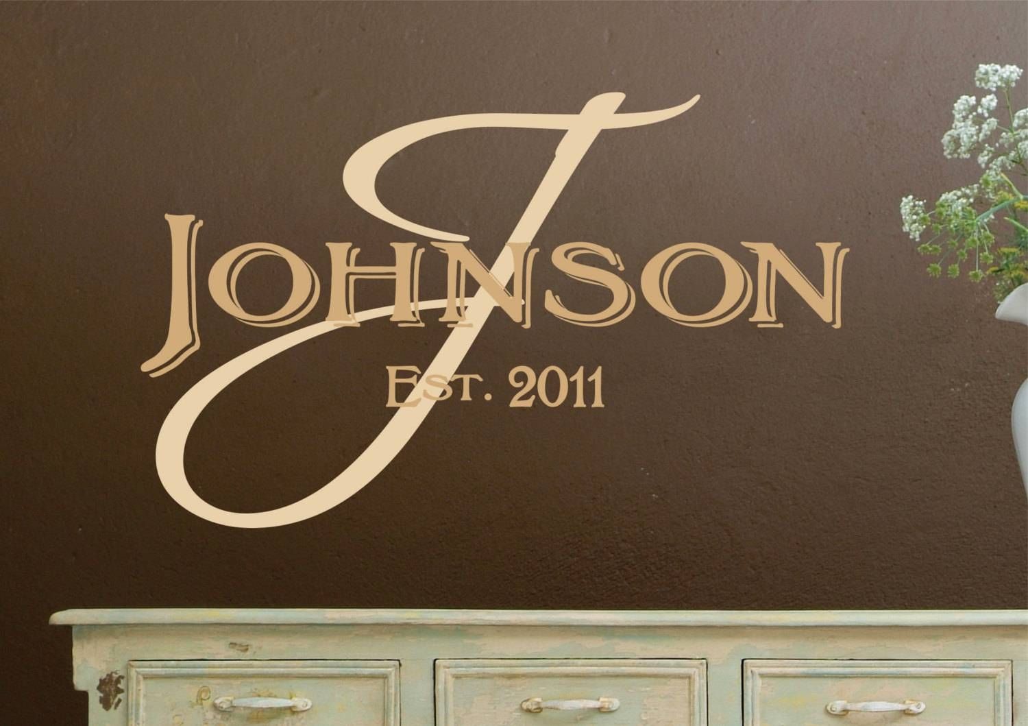 Personalized Family Name Decal // Custom Name Decal // With Latest Customized Wall Art (View 1 of 20)