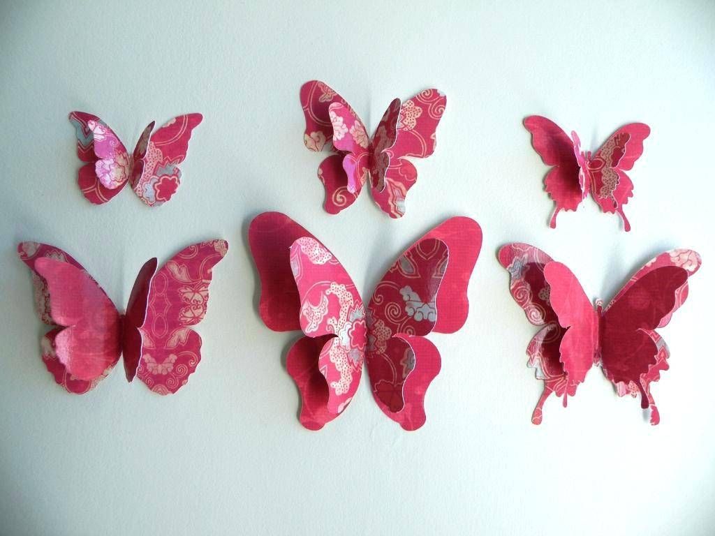 Pink Butterfly Wall Decals Best Butterfly Wall Decor Ideas On Pertaining To 2018 Pink Butterfly Wall Art (View 20 of 20)