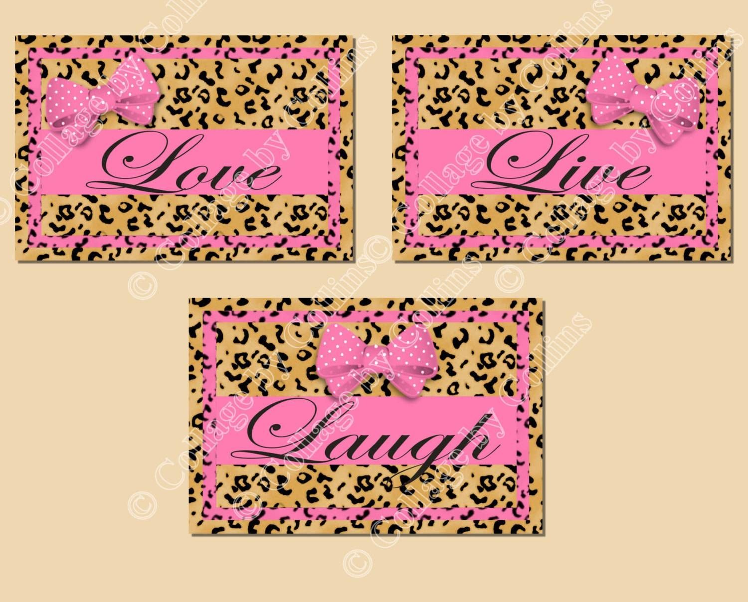 Pink Leopard Cheetah Print Wall Art Decor Live Laugh Love For Current Leopard Print Wall Art (Gallery 19 of 25)