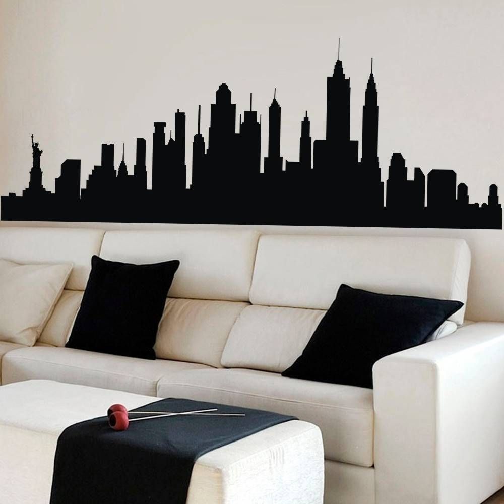 Playroom Wall Decal New York City Nyc Skyline Cityscape Wall Regarding Most Current Playroom Wall Art (Gallery 26 of 30)