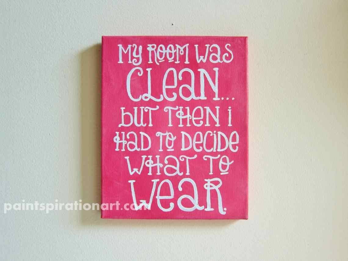 Quote Canvas Painting 8x10 Pink Wall Art Custom College Dorm With 2018 Wall Art For Teenagers (View 24 of 25)
