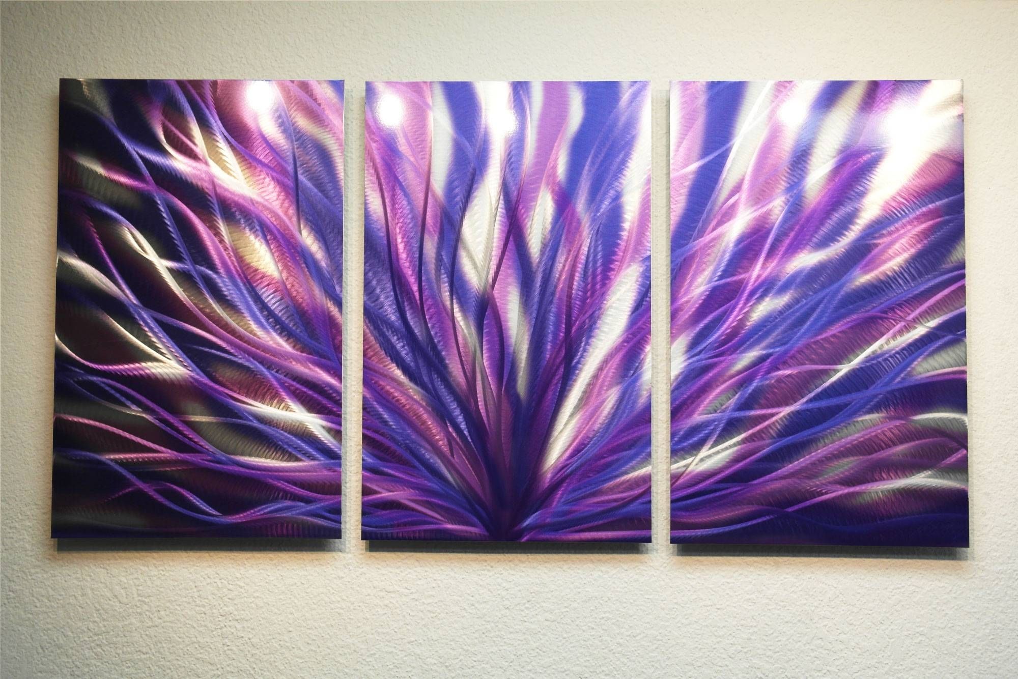 Radiance Purple 47 – Metal Wall Art Abstract Sculpture Modern With Latest Purple Wall Art (View 10 of 20)