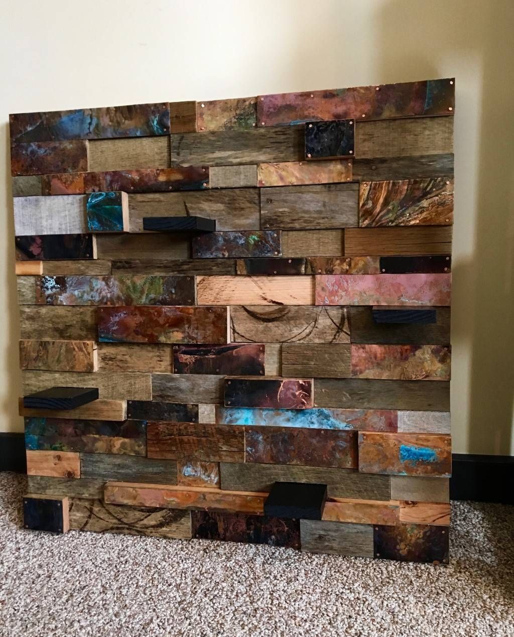 Reclaimed Wood & Copper Wall Art Intended For Most Recent Wood 3d Wall Art (View 12 of 20)