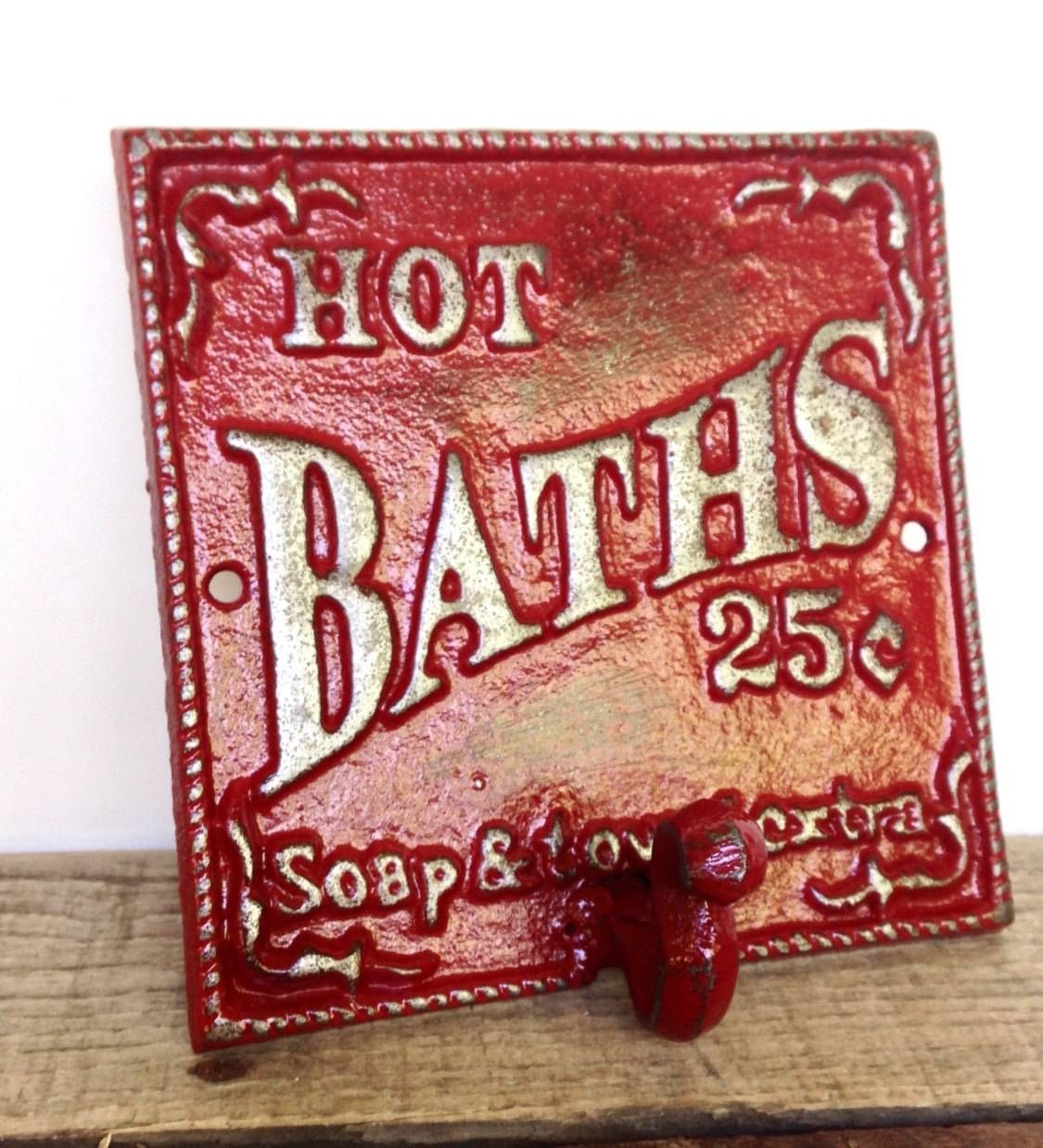 Red Bathroom Sign Bath Sign Bathroom Wall Decor French For Recent Country French Wall Art (View 18 of 30)