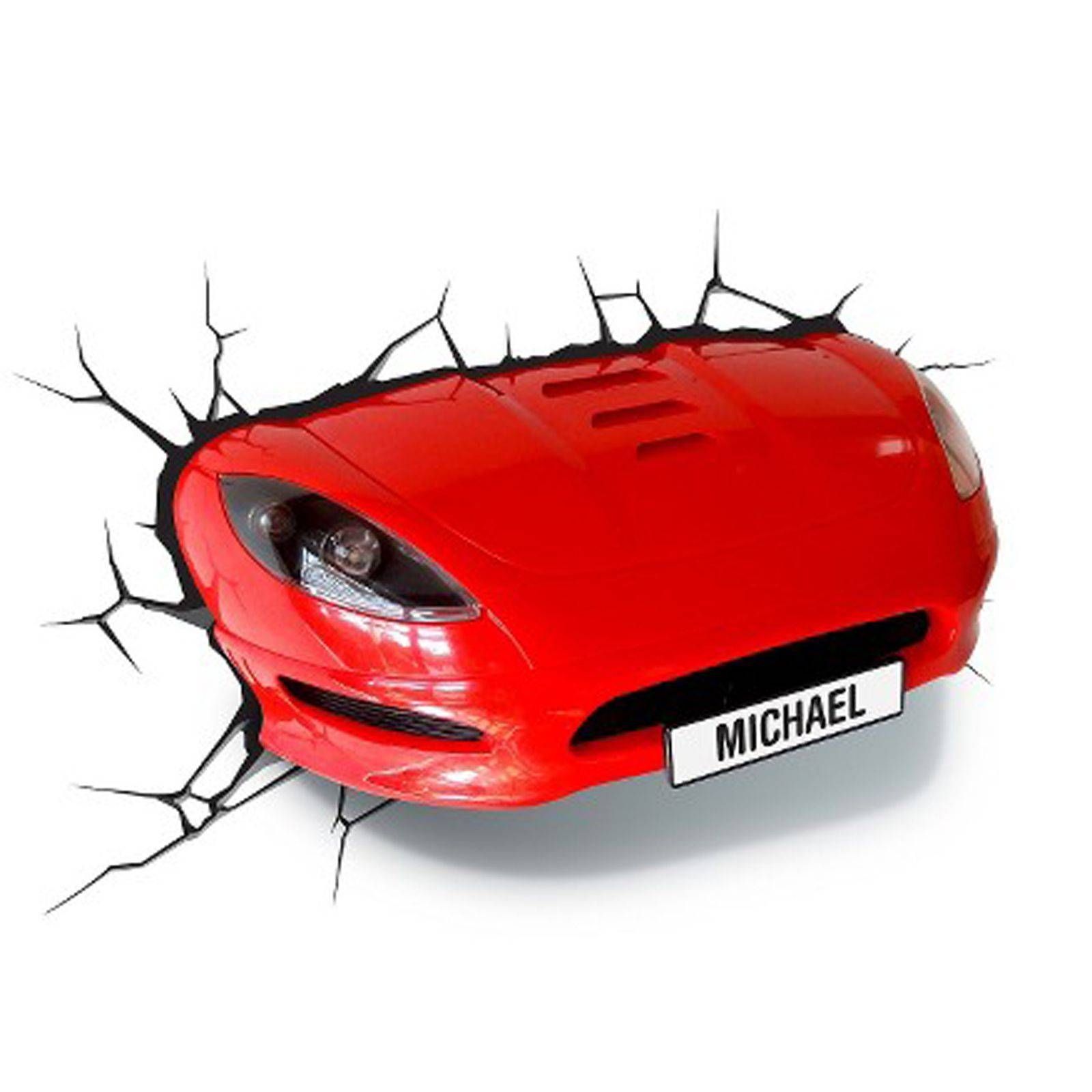 Red Sports Car 3d Effect Wall Light Lamp New Bedroom Decor | Ebay For Best And Newest 3d Effect Wall Art (View 17 of 20)