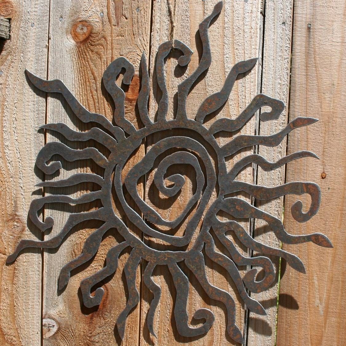 Rustic Sun Indoor/outdoor Wall Decor 40 For Most Up To Date Outdoor Wall Sculpture Art (Gallery 1 of 20)