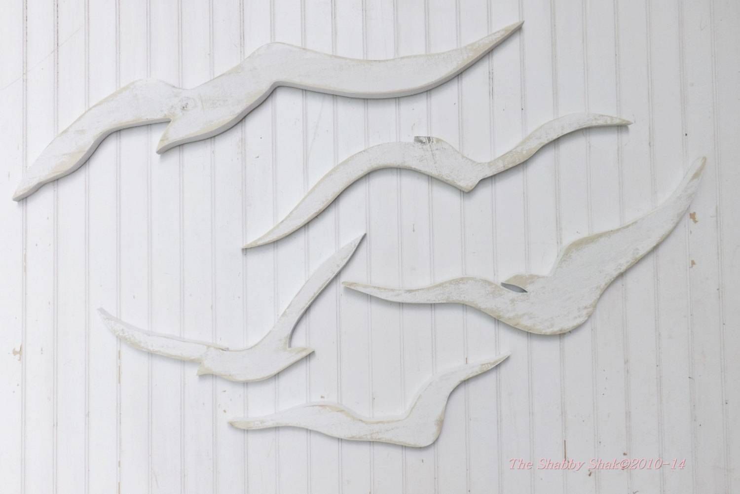 Seagull / Flock Of Seagulls / Seagull Wall Art / Wood Seagull Intended For Latest Metal Wall Art Flock Of Seagulls (View 15 of 30)