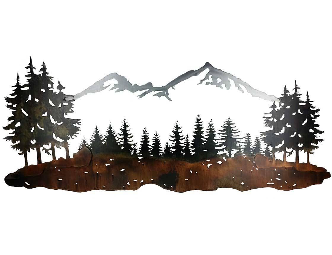 Smw324 Custom Metal Wall Art Sisters Mountain Landscape – Sunriver Within Most Recent Mountain Scene Metal Wall Art (View 7 of 30)