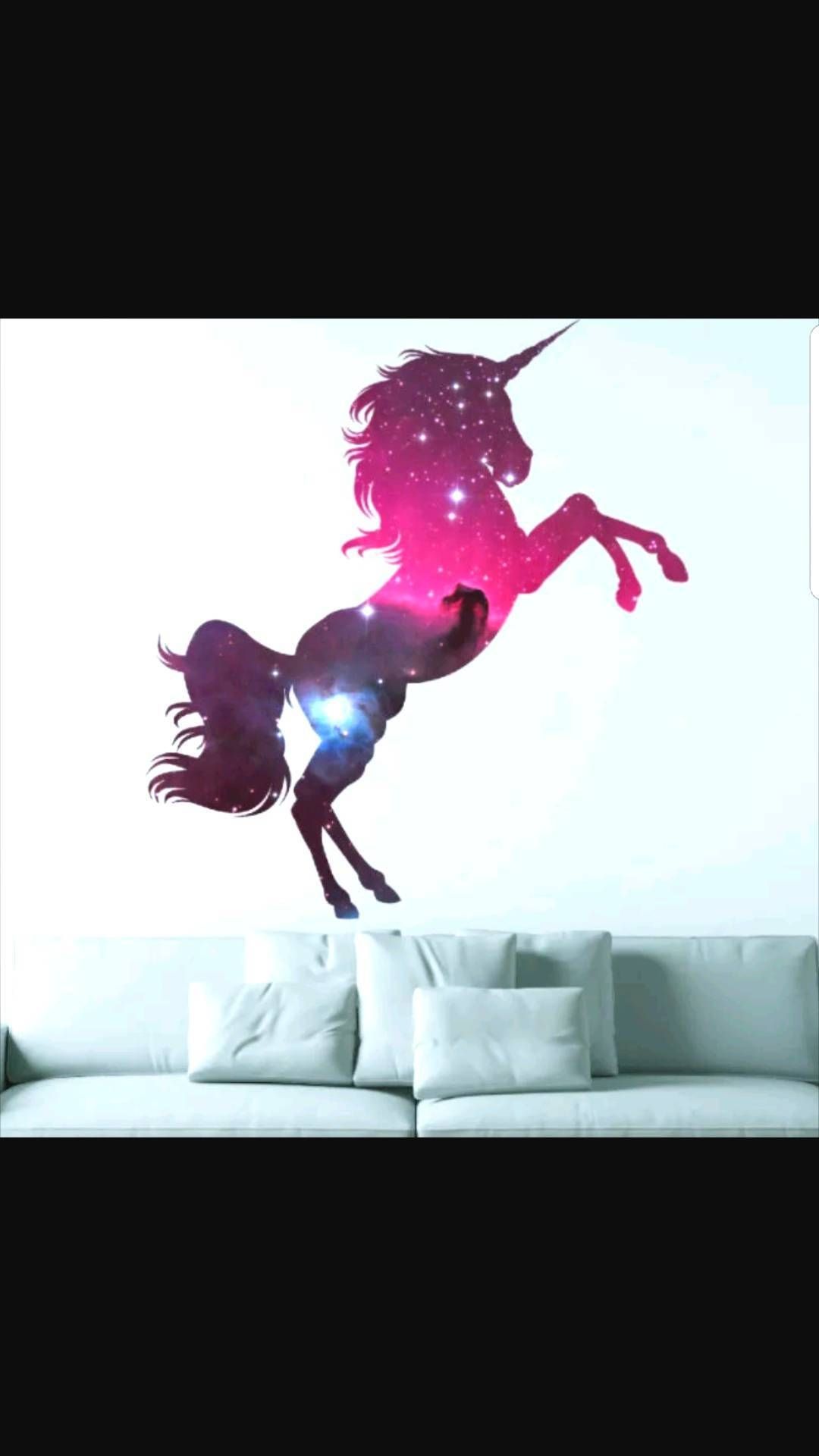 Space Unicorn Wall Sticker Decal Fantasy Magical Full Color Wall For Newest 3d Unicorn Wall Art (View 20 of 20)