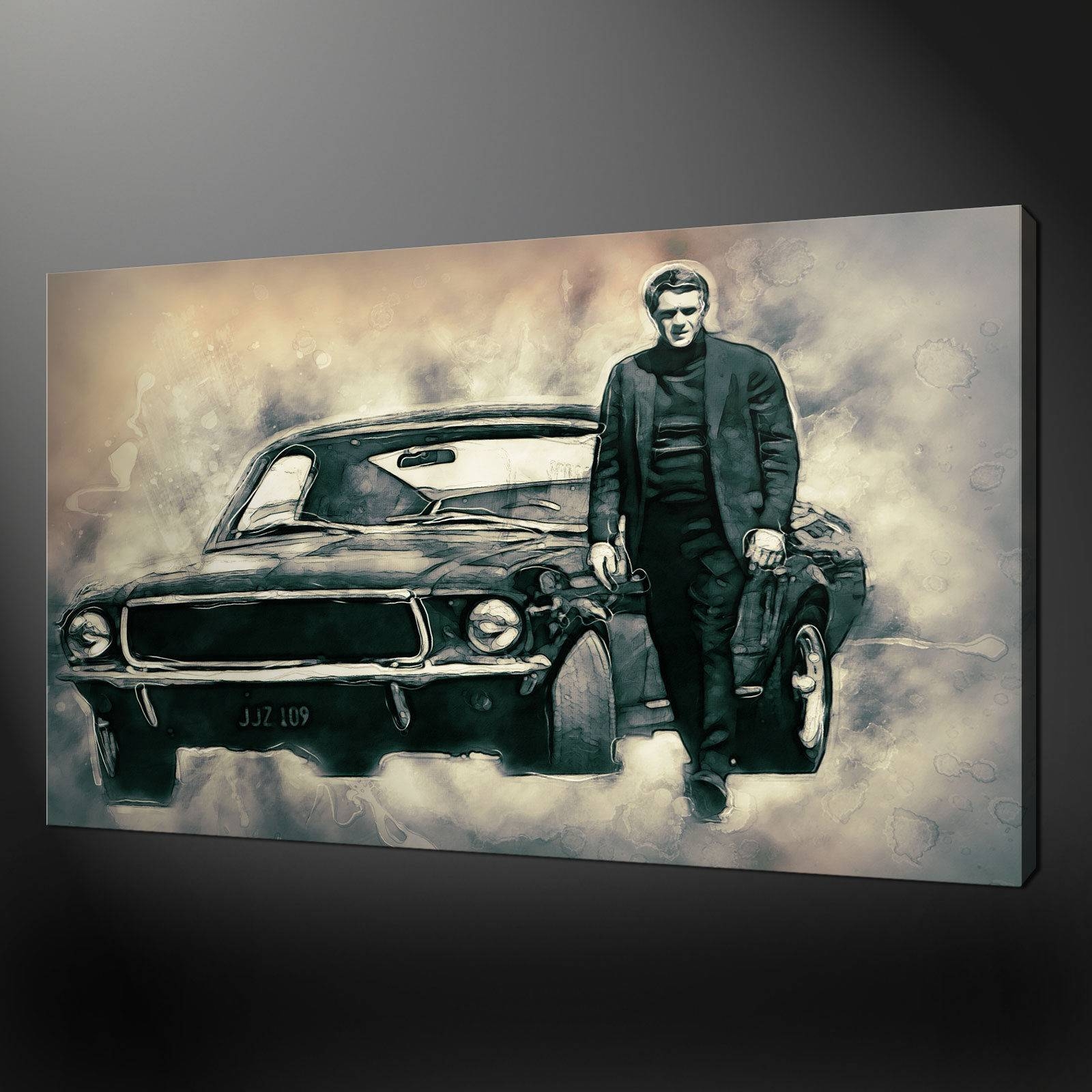 Steve Mcqueen Bullitt The Movie Canvas Print Picture Wall Art Within Best And Newest Steve Mcqueen Wall Art (Gallery 1 of 20)