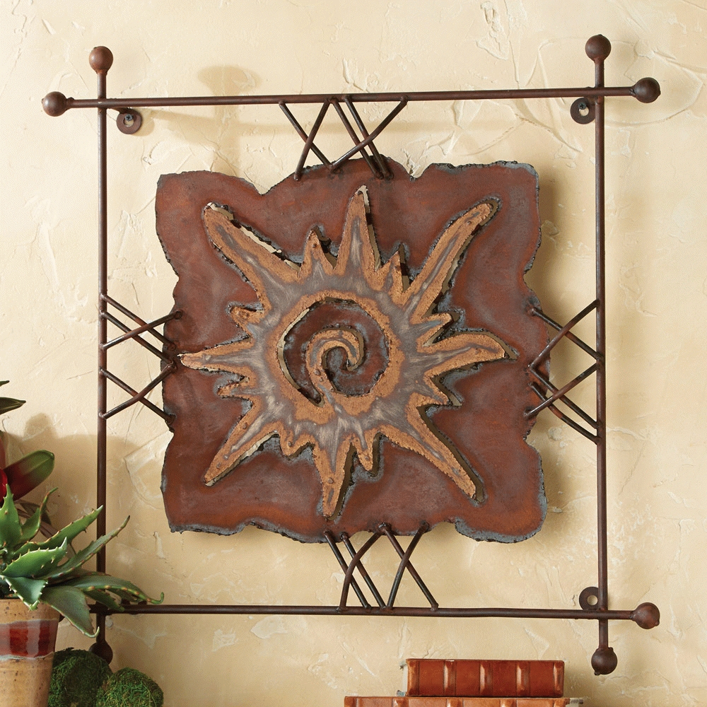 Sun "rawhide" Metal Wall Art – Small For Current Southwest Metal Wall Art (Gallery 1 of 25)