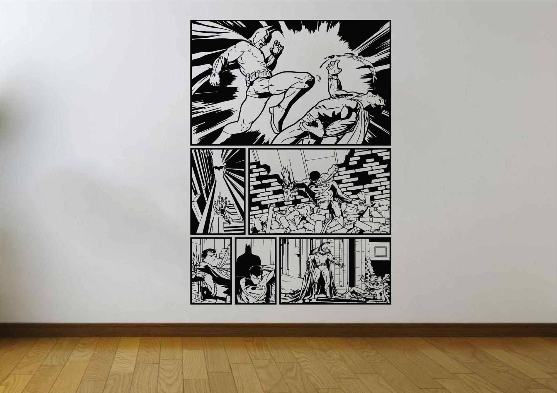 Superman Page Panel Wall Art Stickers Vinyl Decal Samurai Warriors Throughout Most Popular Japanese Wall Art Panels (View 7 of 25)