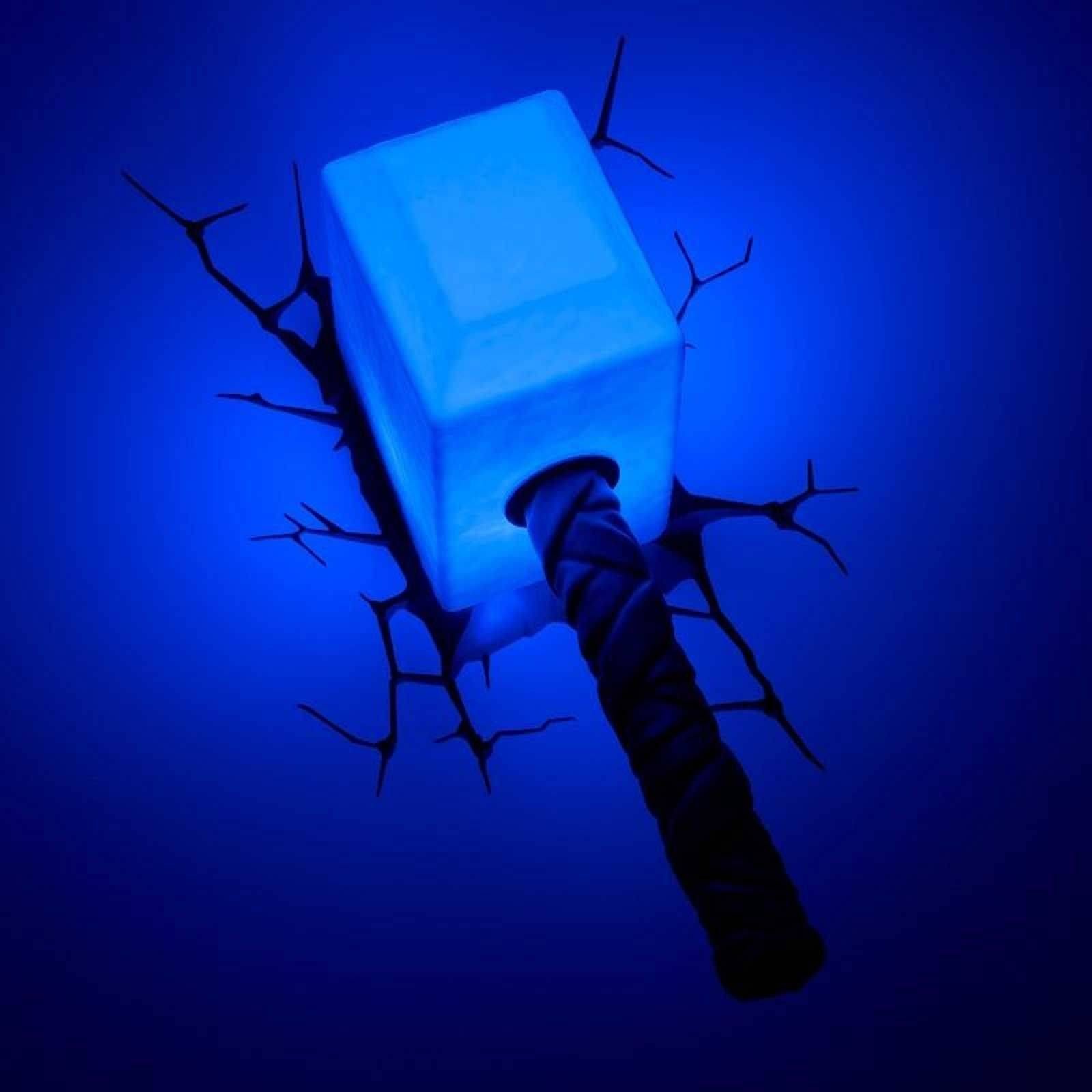 The Avengers 3d Wall Art Nightlight – Thor Hammer | This Stuff Online Intended For Most Recently Released Thor Hammer 3d Wall Art (View 2 of 20)