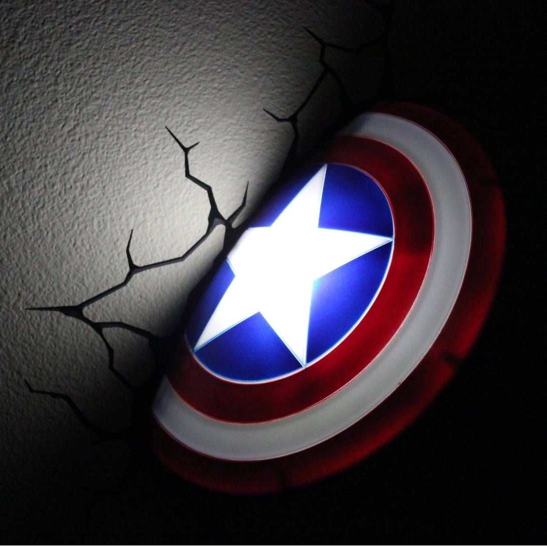 The Avengers 3d Wall Nightlight – Captain America | This Stuff Online With Regard To Most Popular Captain America 3d Wall Art (View 1 of 20)