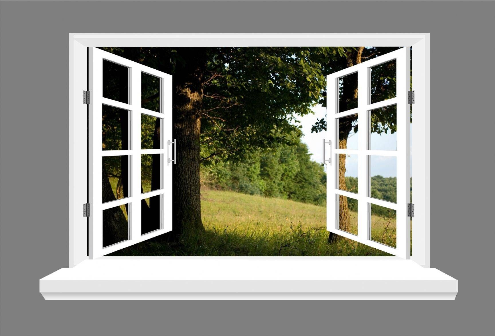 Tree Landscape 3d Window View Wall Art Sticker Throughout 2018 3d Wall Art Window (Gallery 1 of 20)