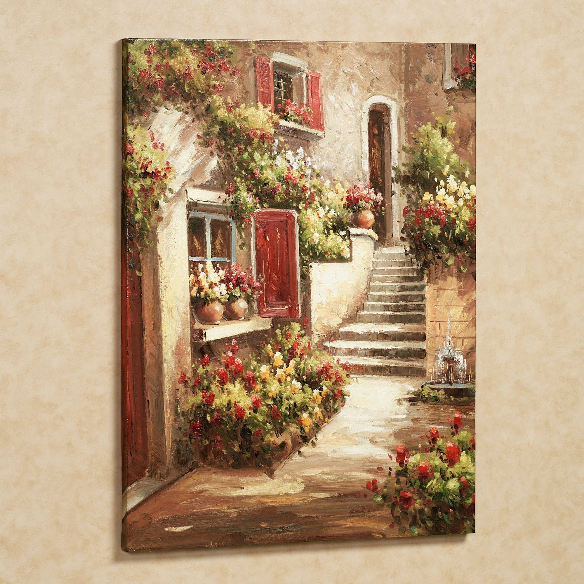 Tuscan Flowers Canvas Wall Art In Newest Tuscany Wall Art (View 1 of 20)