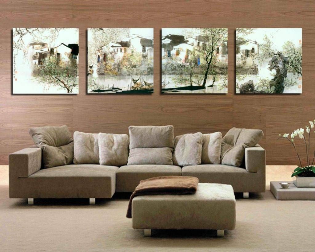 View In Gallery Single Large Canvas To Fill Up The Backdrop Wall Regarding Most Up To Date Matching Canvas Wall Art (View 6 of 20)