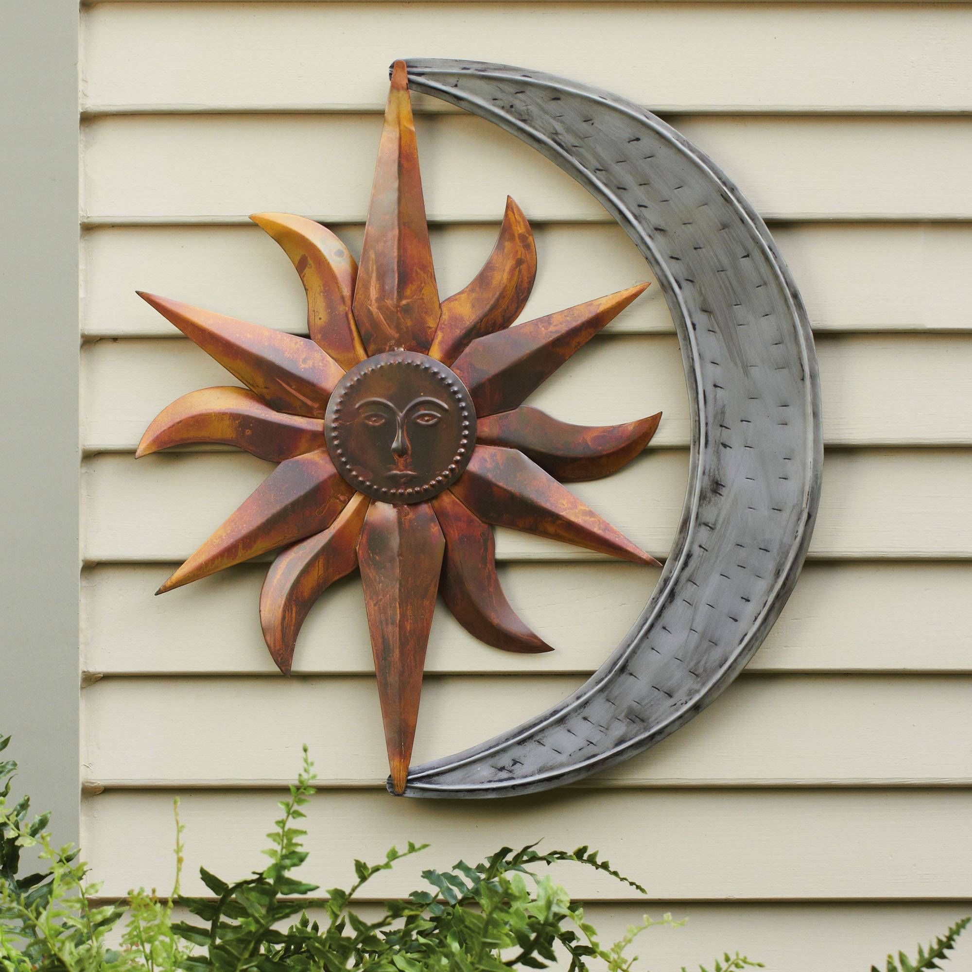 Wall Art Design Ideas: Sun Moon Outdoor Metal Wall Art Decor And In Best And Newest Stainless Steel Outdoor Wall Art (View 1 of 20)