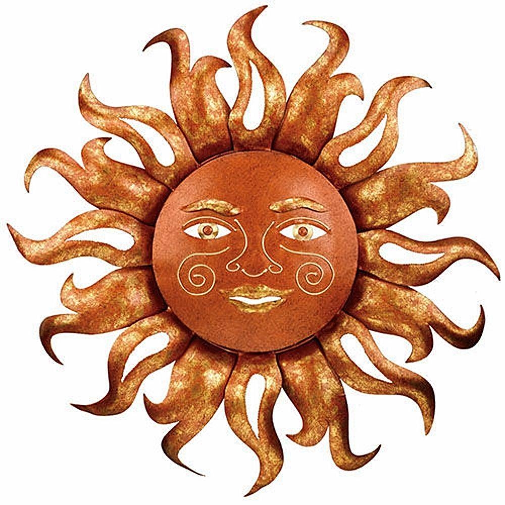 Wall Art Design Ideas: Yellow Modern Sun Face Wall Art Interior Inside Latest Mexican Metal Yard Wall Art (Gallery 1 of 30)