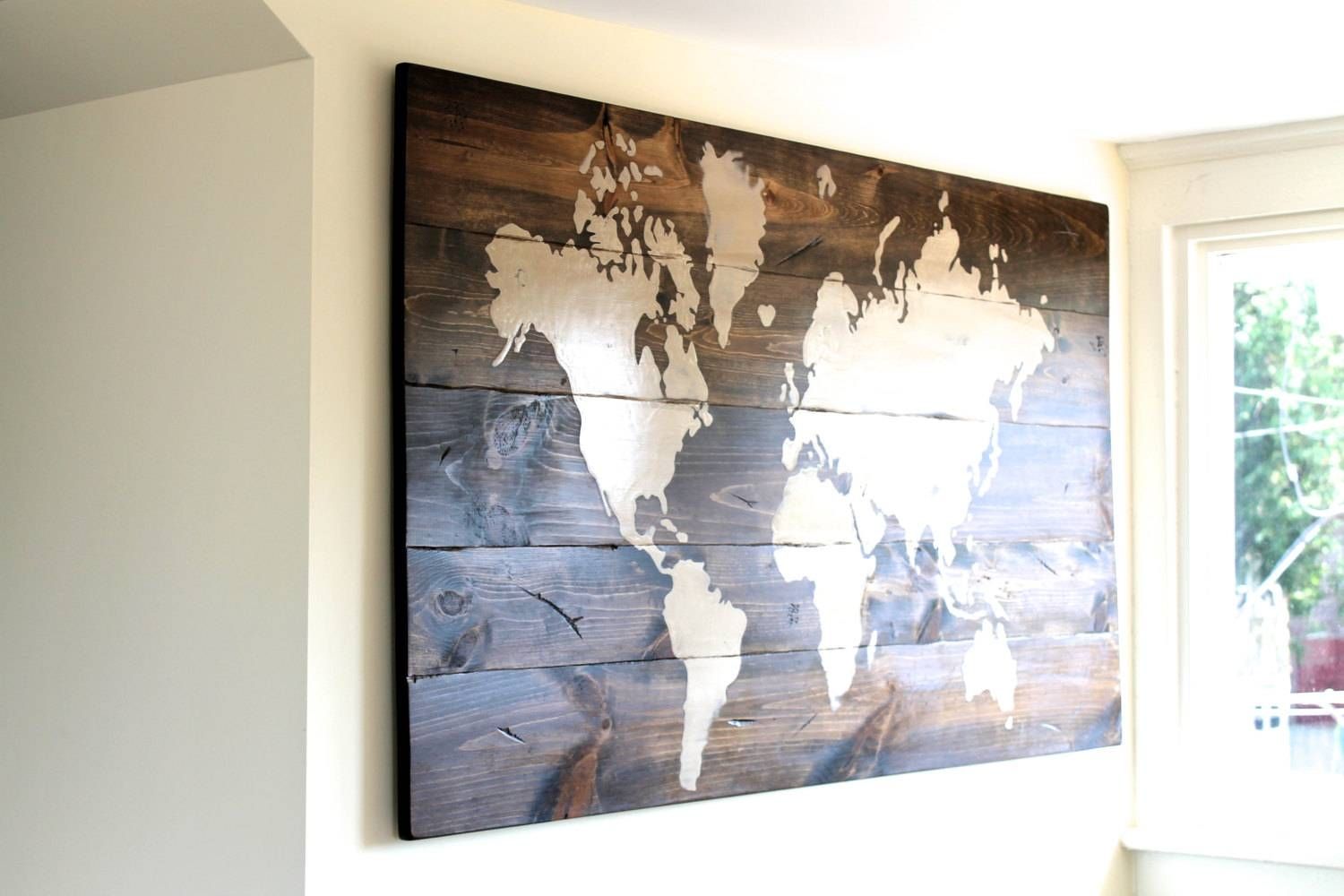 Wall Art Design: Map Wall Art World Map Sign Custom Sign Wooden With 2018 Maps For Wall Art (View 1 of 20)