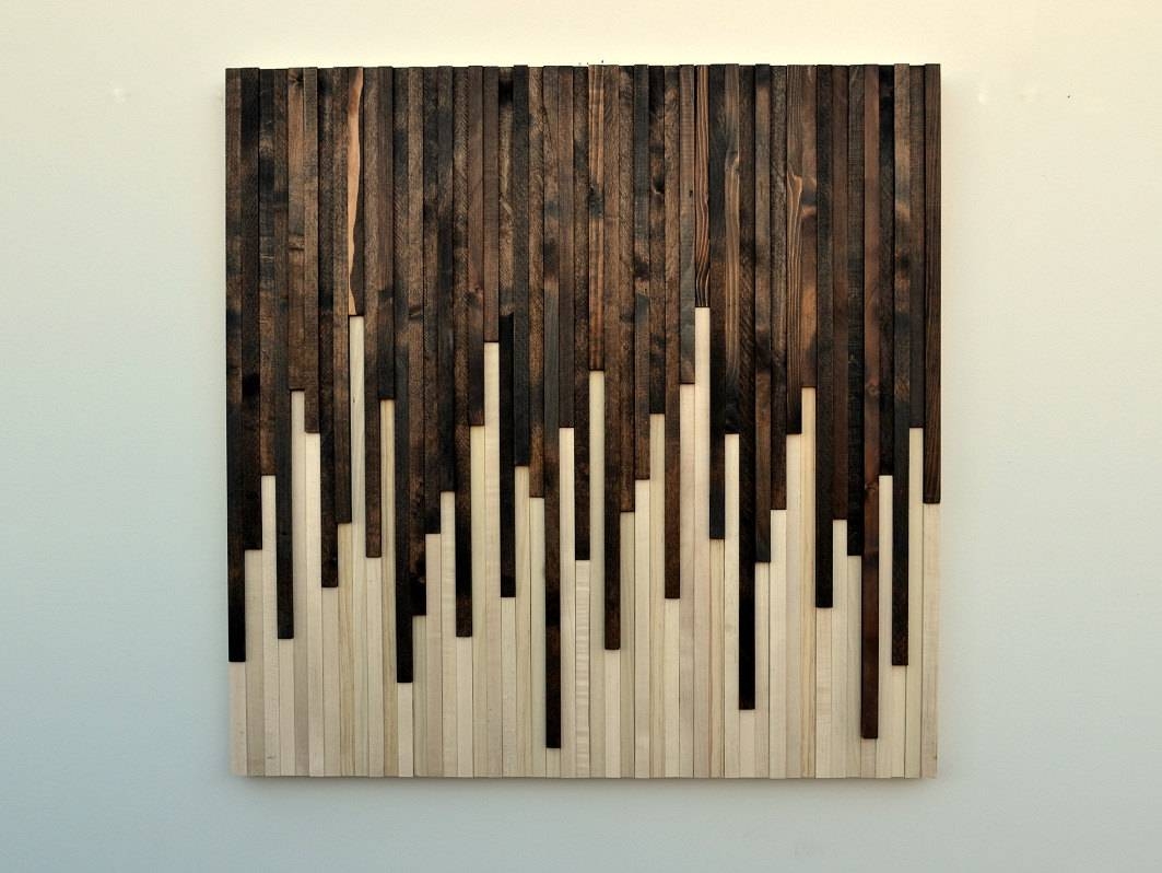 Wall Art Wood Wall Art Rustic Wood Sculpture Wall With Most Up To Date Dark Wood Wall Art (Gallery 1 of 15)