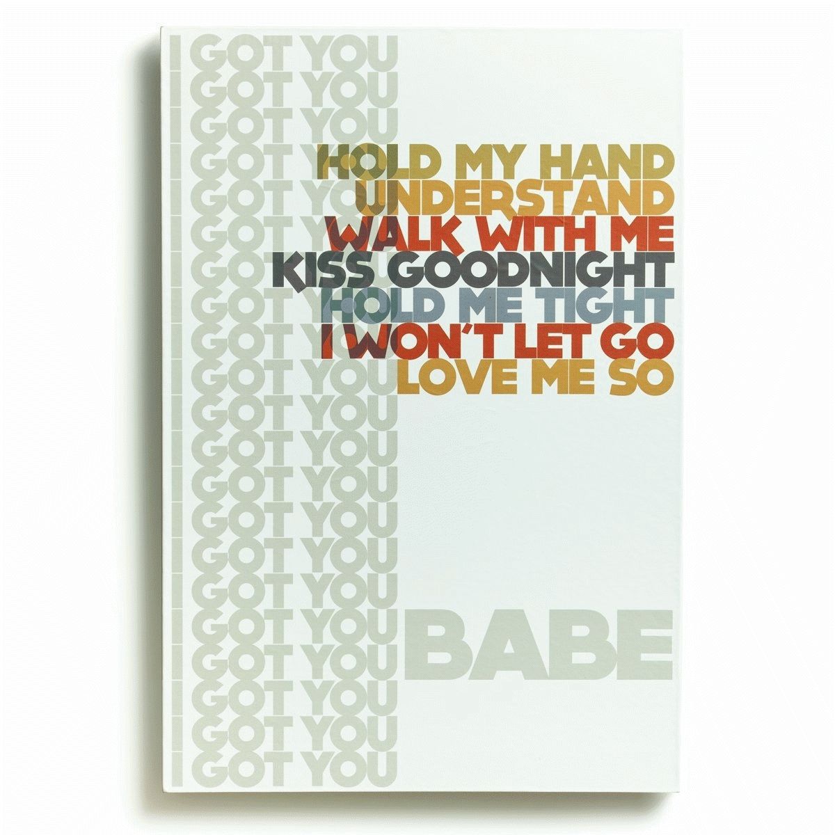 Wall Canvas – I Got You Babe Intended For Most Popular Lyricology Wall Art (View 1 of 20)