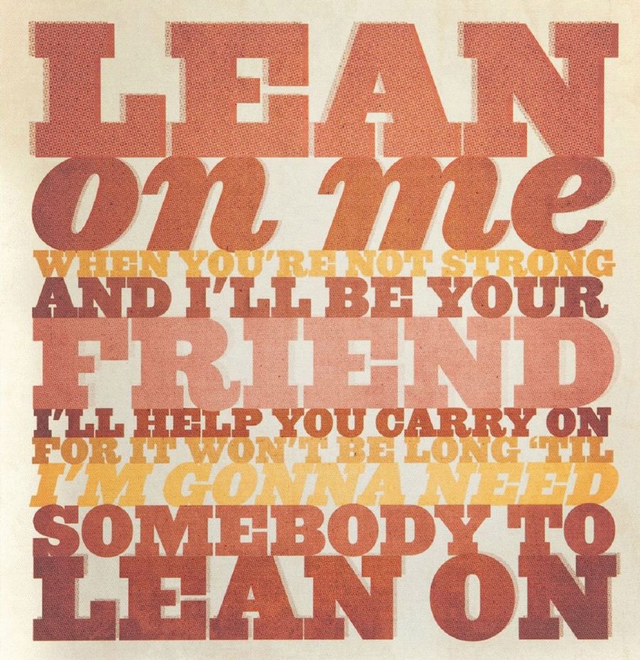 Wall Canvas – Lean On Me In 2017 Lyricology Wall Art (View 11 of 20)